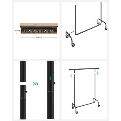 Portant mobile LINEA, noir