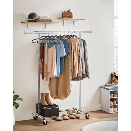 Porte-manteau mobile LINEA, finition argentée