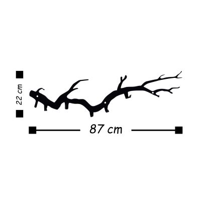 Porte-manteau mural 87x22 cm en forme de branche