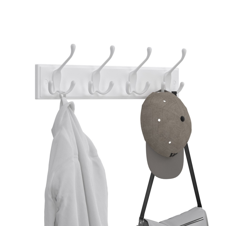 Porte-manteau mural KATE 40x11x7 cm blanc