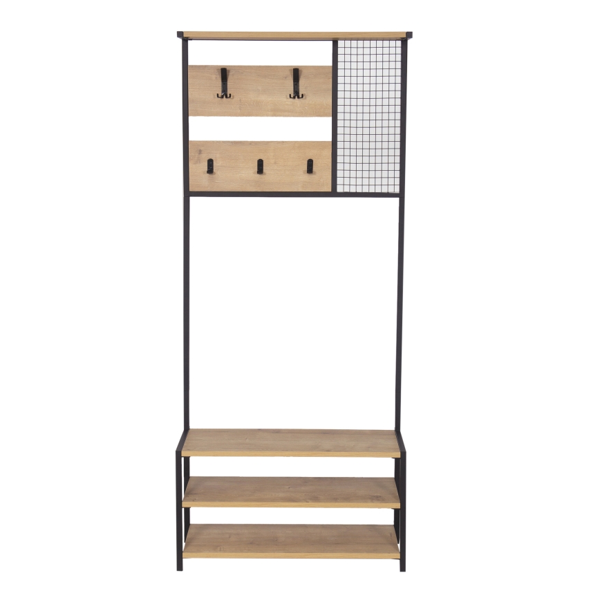 Porte-manteau mural NOMAD 182x78 cm noir/beige