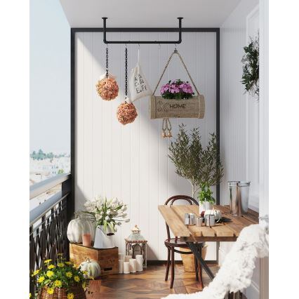 Porte-manteau mural pour cintres LINEA 92x7x30 cm noir