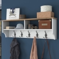 Porte-manteau mural RANI 120x37x22 cm blanc/beige