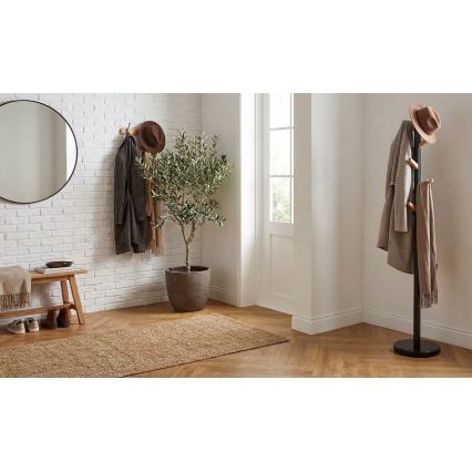 Porte-manteau sur pied DOMUS 177x28 cm noir/beige