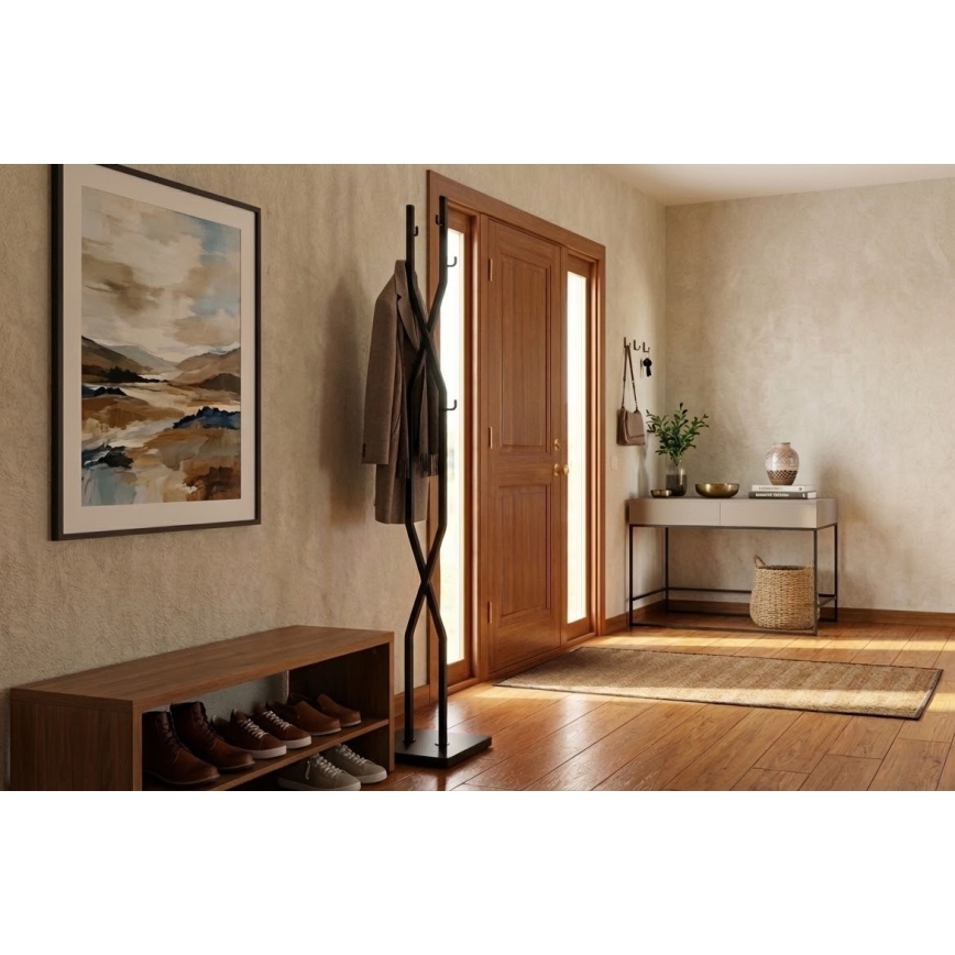 Porte-manteau sur pied LARB 180x40 cm noir