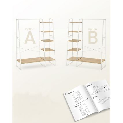 Porte-manteau sur pied LINEA, blanc/marron