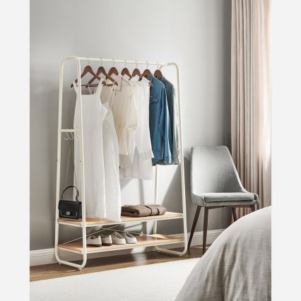 Porte-manteau sur pied LINEA blanc/marron