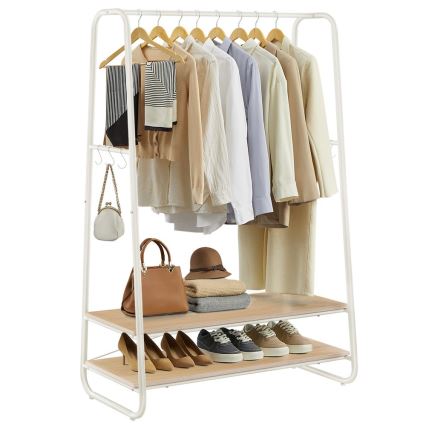 Porte-manteau sur pied LINEA blanc/marron