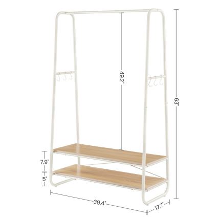 Porte-manteau sur pied LINEA blanc/marron