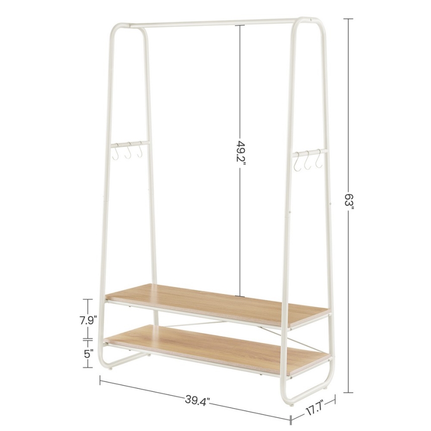 Porte-manteau sur pied LINEA blanc/marron