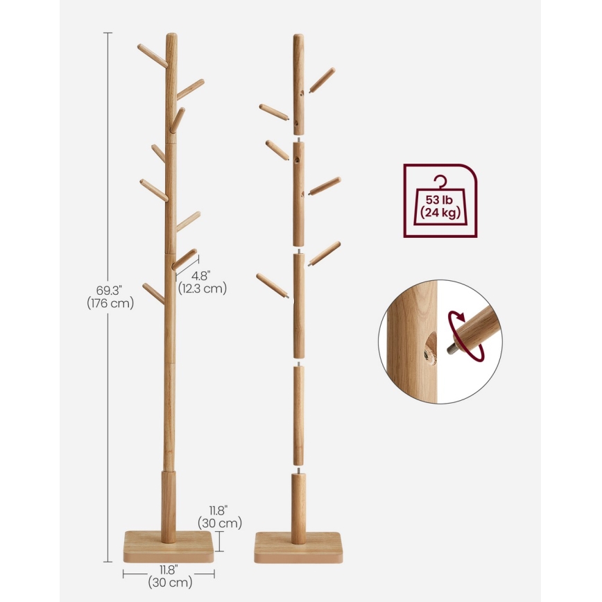 Porte-manteau sur pied LINEA marron