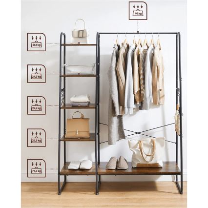 Porte-manteau sur pied LINEA marron/noir