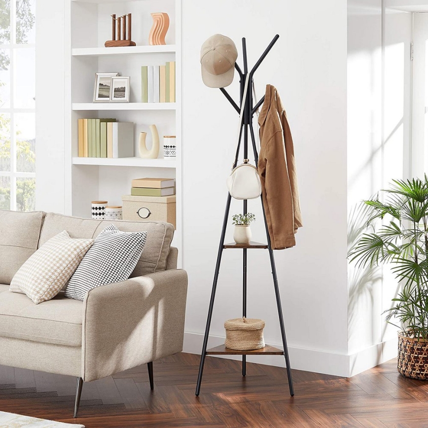 Porte-manteau sur pied LINEA noir/marron