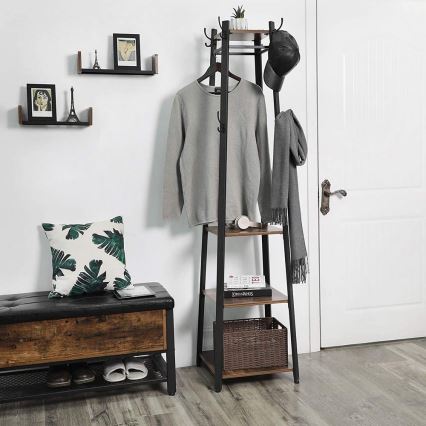 Porte-manteau sur pied LINEA noir/marron