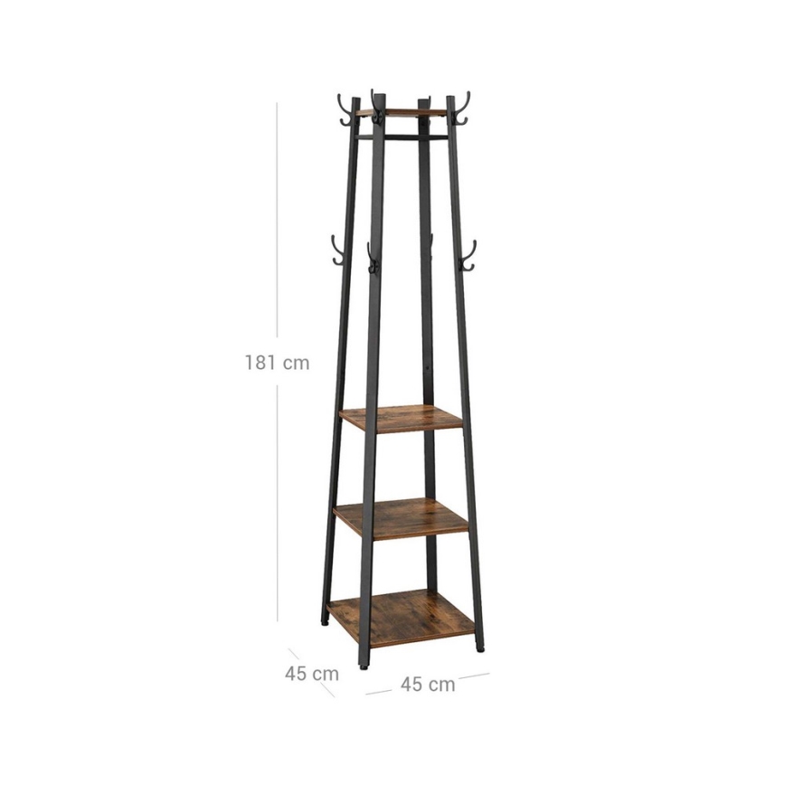 Porte-manteau sur pied LINEA noir/marron