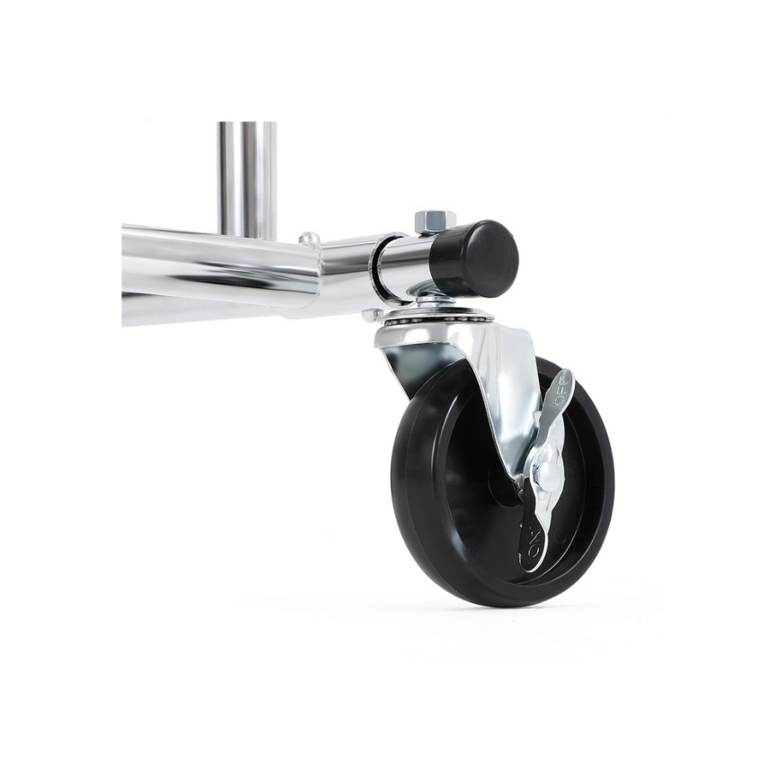 Porte-manteau sur pied mobile LINEA argenté