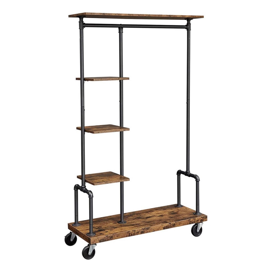 Porte-manteau sur pied mobile LINEA marron/noir