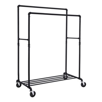 Porte-manteau sur pied mobile LINEA noir