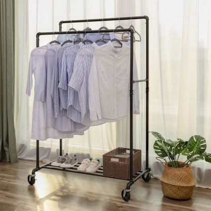 Porte-manteau sur pied mobile LINEA noir