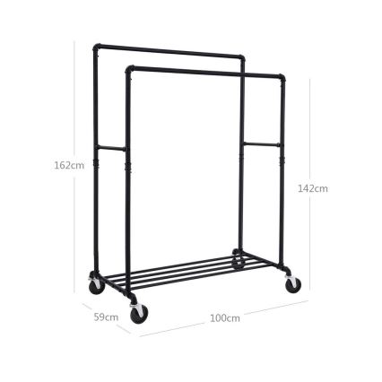 Porte-manteau sur pied mobile LINEA noir