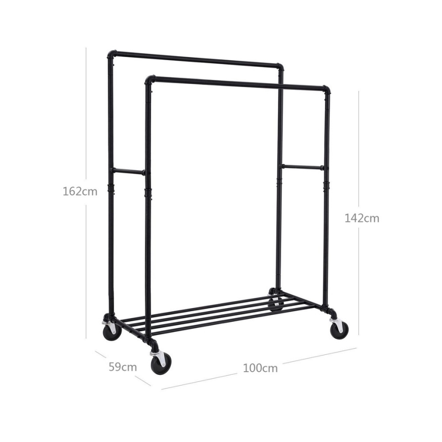 Porte-manteau sur pied mobile LINEA noir