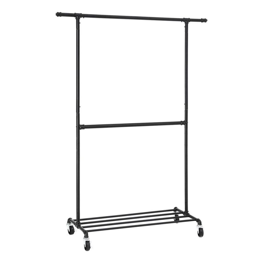Porte-manteau sur pied mobile LINEA, noir