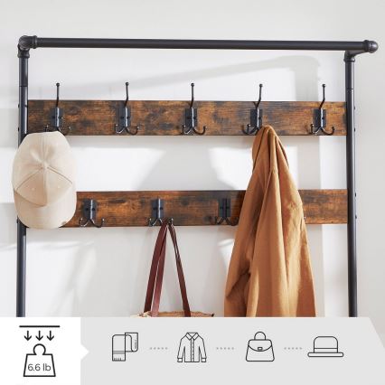 Porte-manteau sur pied NAVOR brun/noir