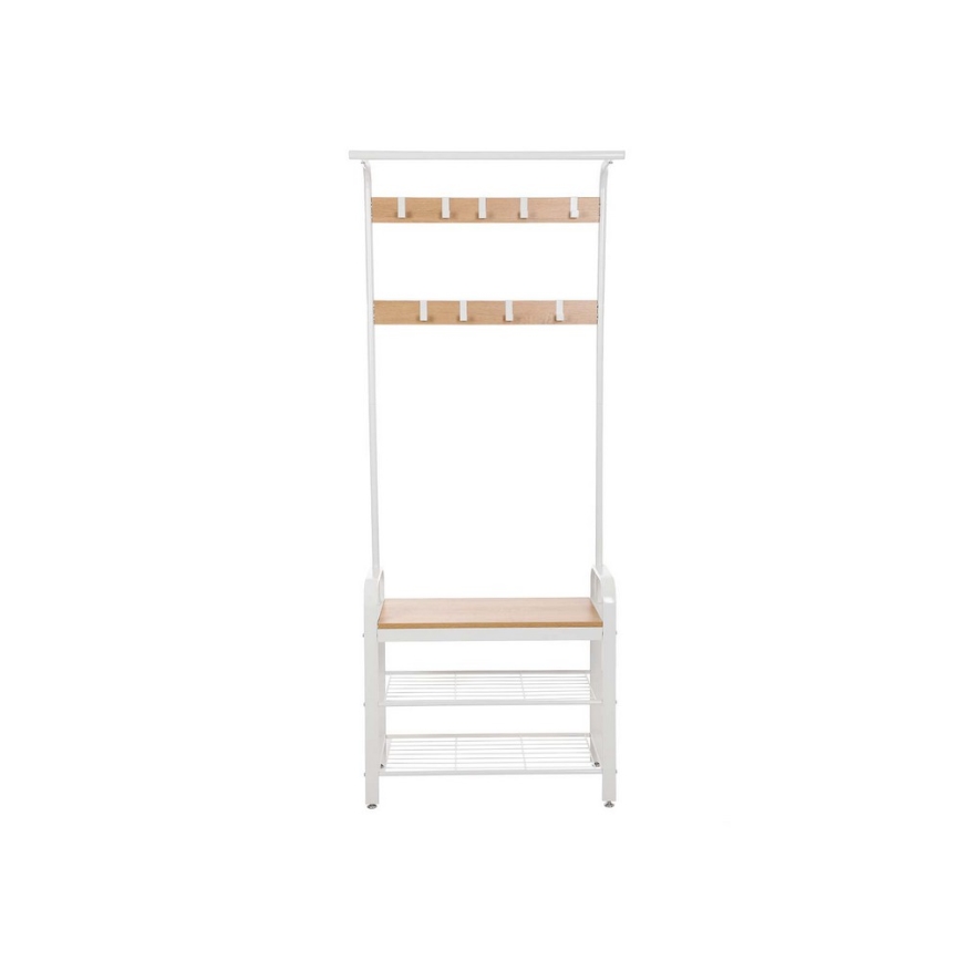 Porte-manteau sur pied NAVOR marron/blanc