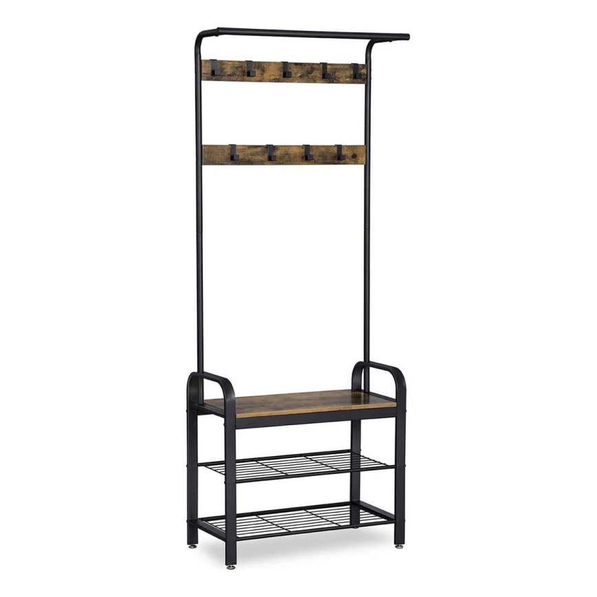 Porte-manteau sur pied NAVOR marron/noir