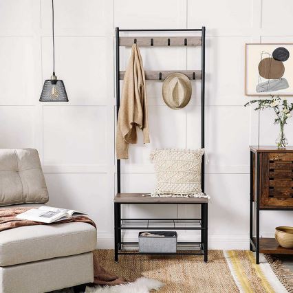 Porte-manteau sur pied NAVOR marron/noir
