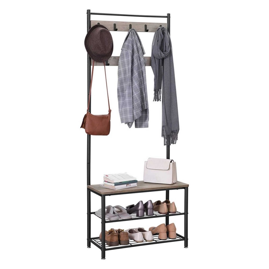 Porte-manteau sur pied NAVOR marron/noir