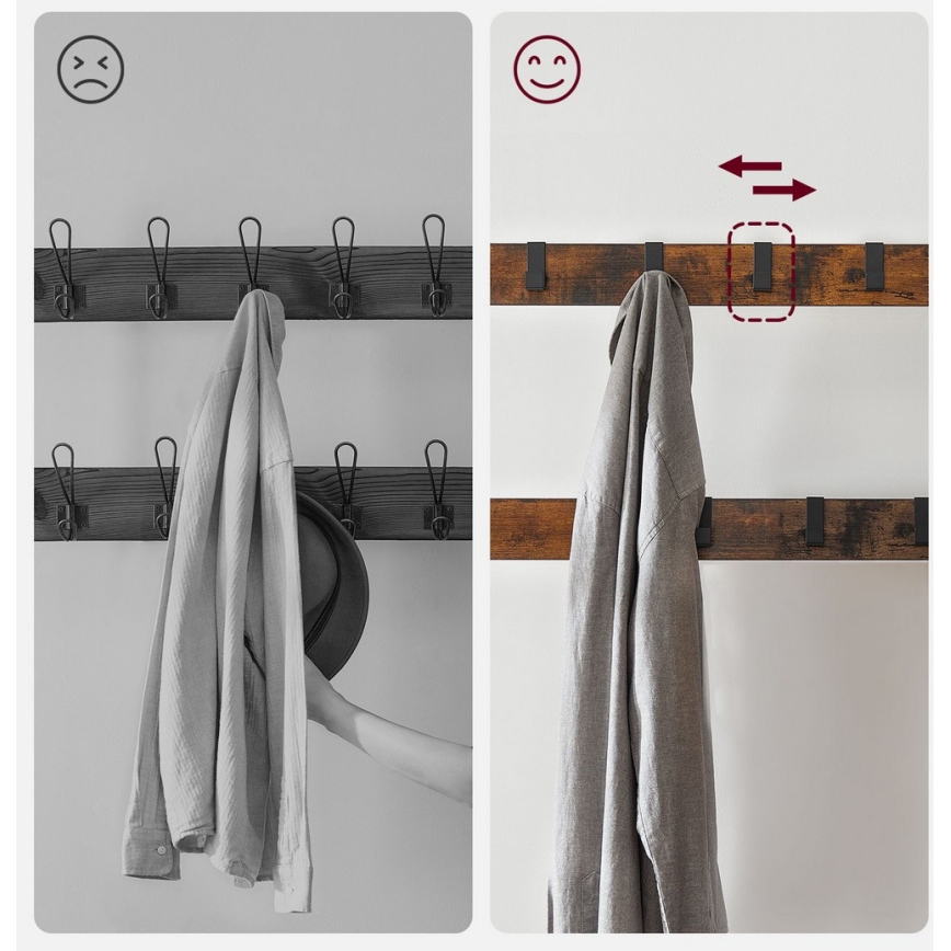 Porte-manteau sur pied NAVOR marron/noir