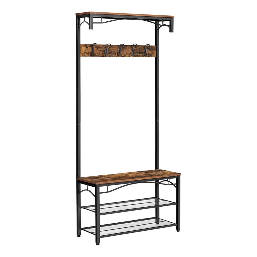 Porte-manteau sur pied NAVOR marron/noir