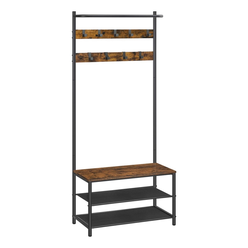 Porte-manteau sur pied NAVOR marron/noir