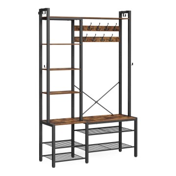 Porte-manteau sur pied NAVOR marron/noir