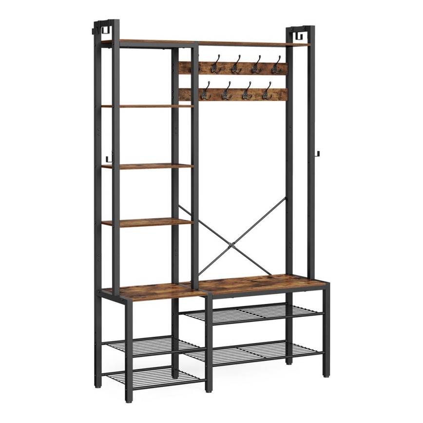 Porte-manteau sur pied NAVOR marron/noir