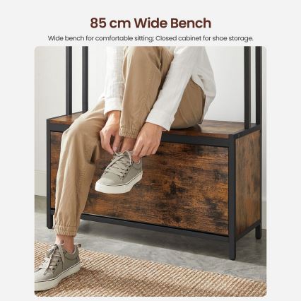 Porte-manteau sur pied NAVOR marron/noir