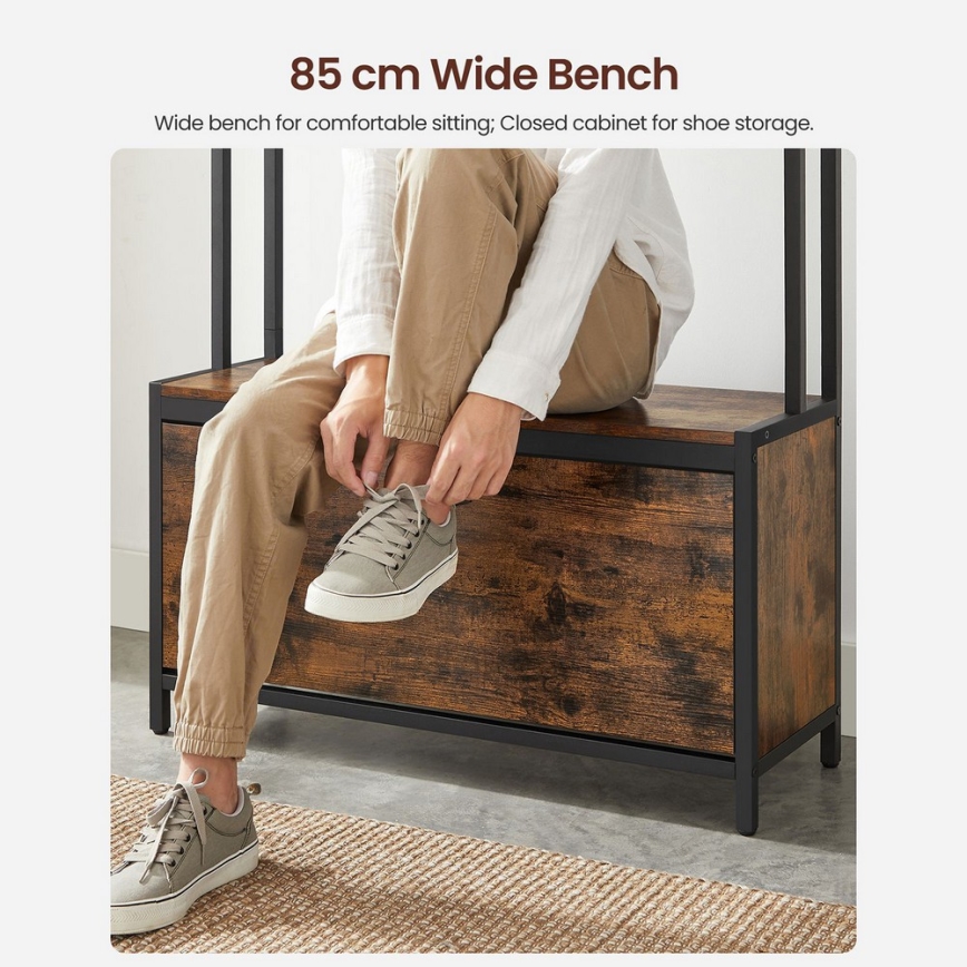 Porte-manteau sur pied NAVOR marron/noir