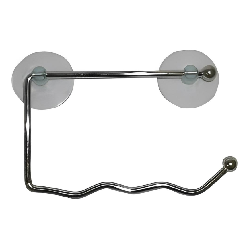 Porte-rouleau de papier toilette à ventouses 10x17 cm chrome brillant