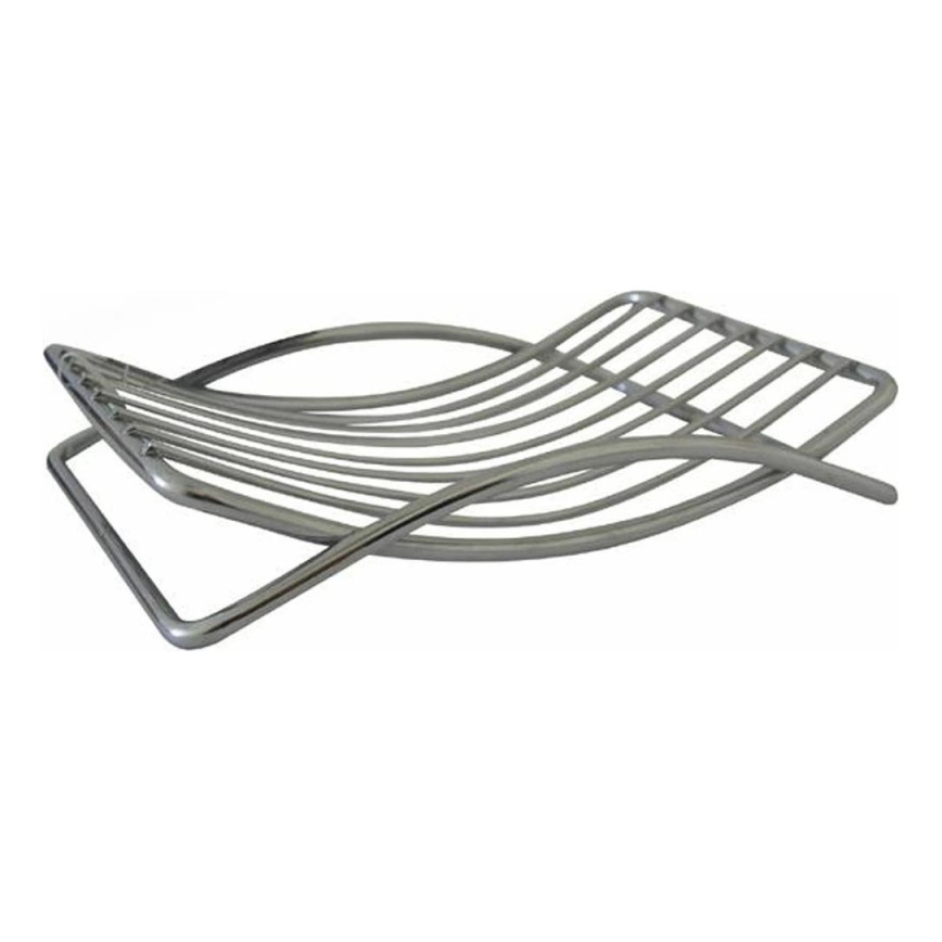 Porte-savon en fil de fer 9,7x13,8 cm chrome brillant