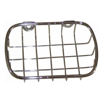 Porte-savon mural en fil de fer 9x14 cm chrome brillant