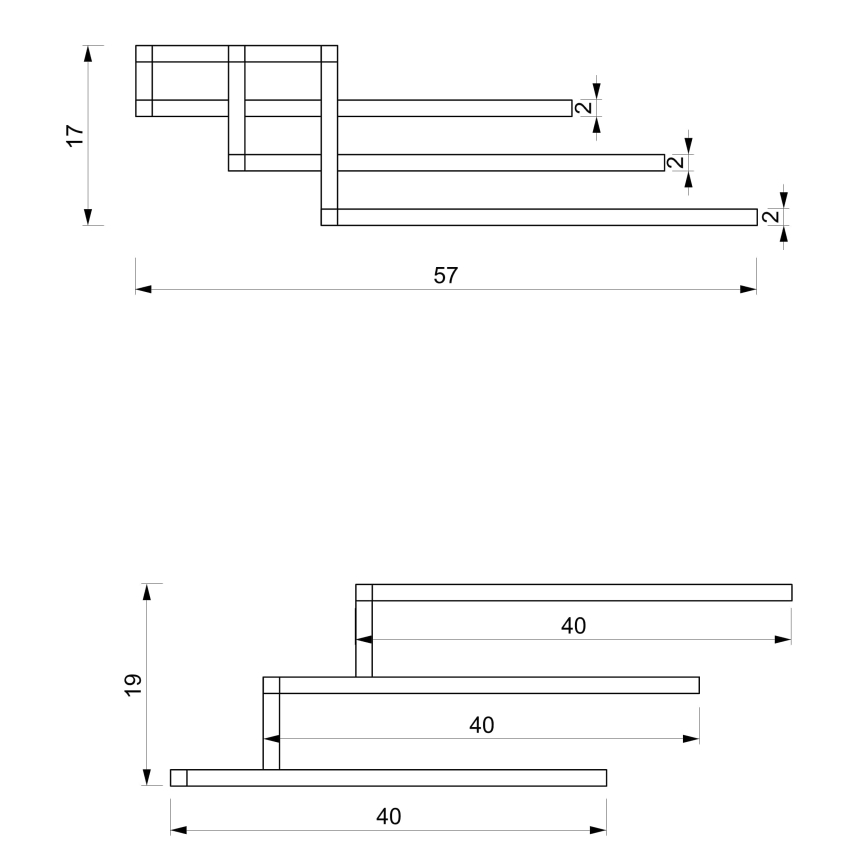 Porte-serviettes mural 19x58 cm blanc