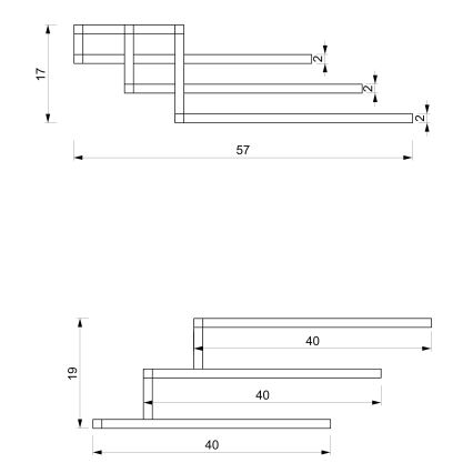 Porte-serviettes mural 19x58 cm noir