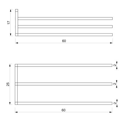 Porte-serviettes mural 25x60 cm blanc