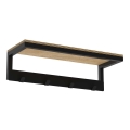 Porte-serviettes mural avec étagère 10x40 cm noir