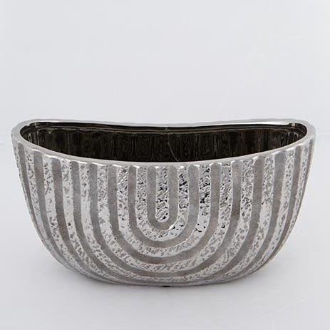 Pot de fleurs 28x14,5 cm argent/marron