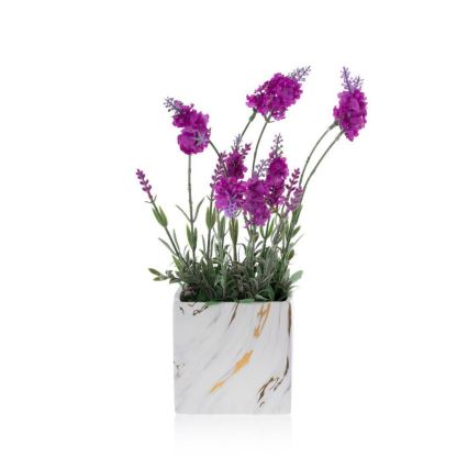 Pot de fleurs en céramique MARBELA 11x11 cm blanc/doré