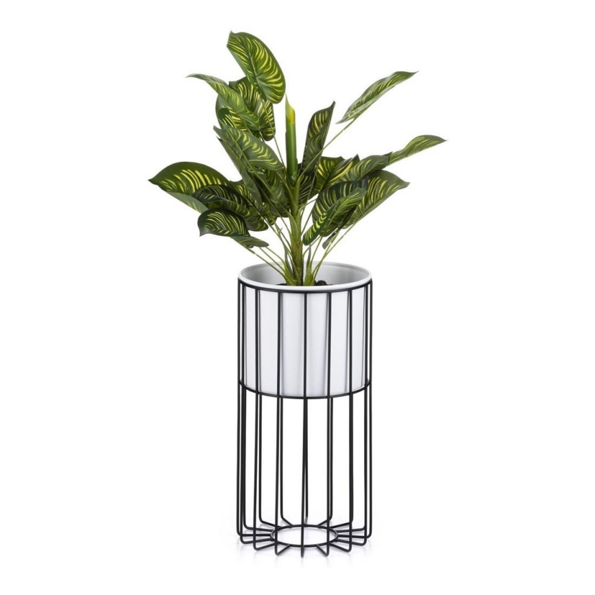 Pot de fleurs en métal LOFT 42x20 cm noir/blanc