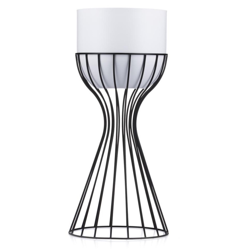 Pot de fleurs en métal LOFT 46x20 cm noir/blanc