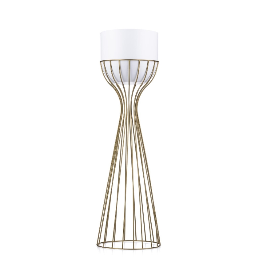 Pot de fleurs en métal LOFT 68x20 cm doré/blanc
